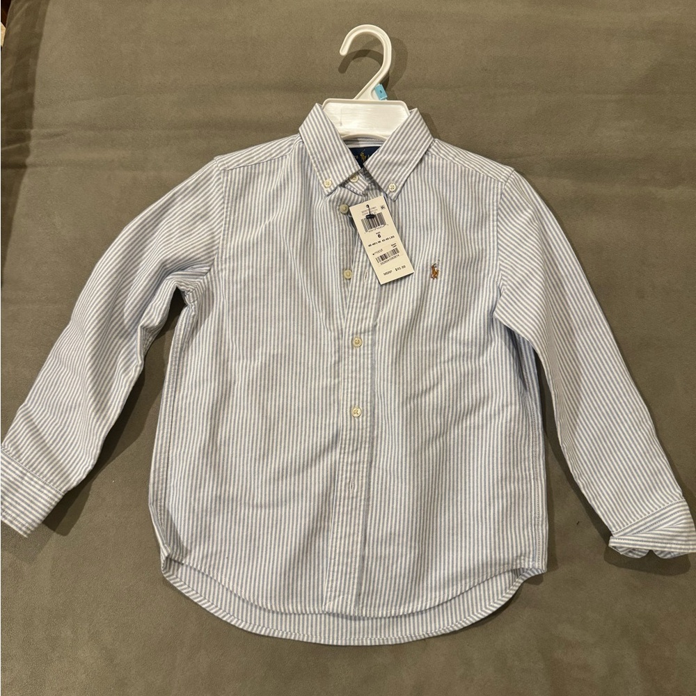 Seersucker button down boys Ralph Lauren Shirt